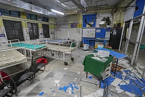 PTI : A vandalised section at the RG Kar Medical College and Hospital |